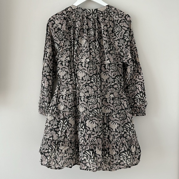Cleobella Mylah Mini Dress Size Medium Ruffle Floral Organic Cotton Button Down - Picture 4 of 16